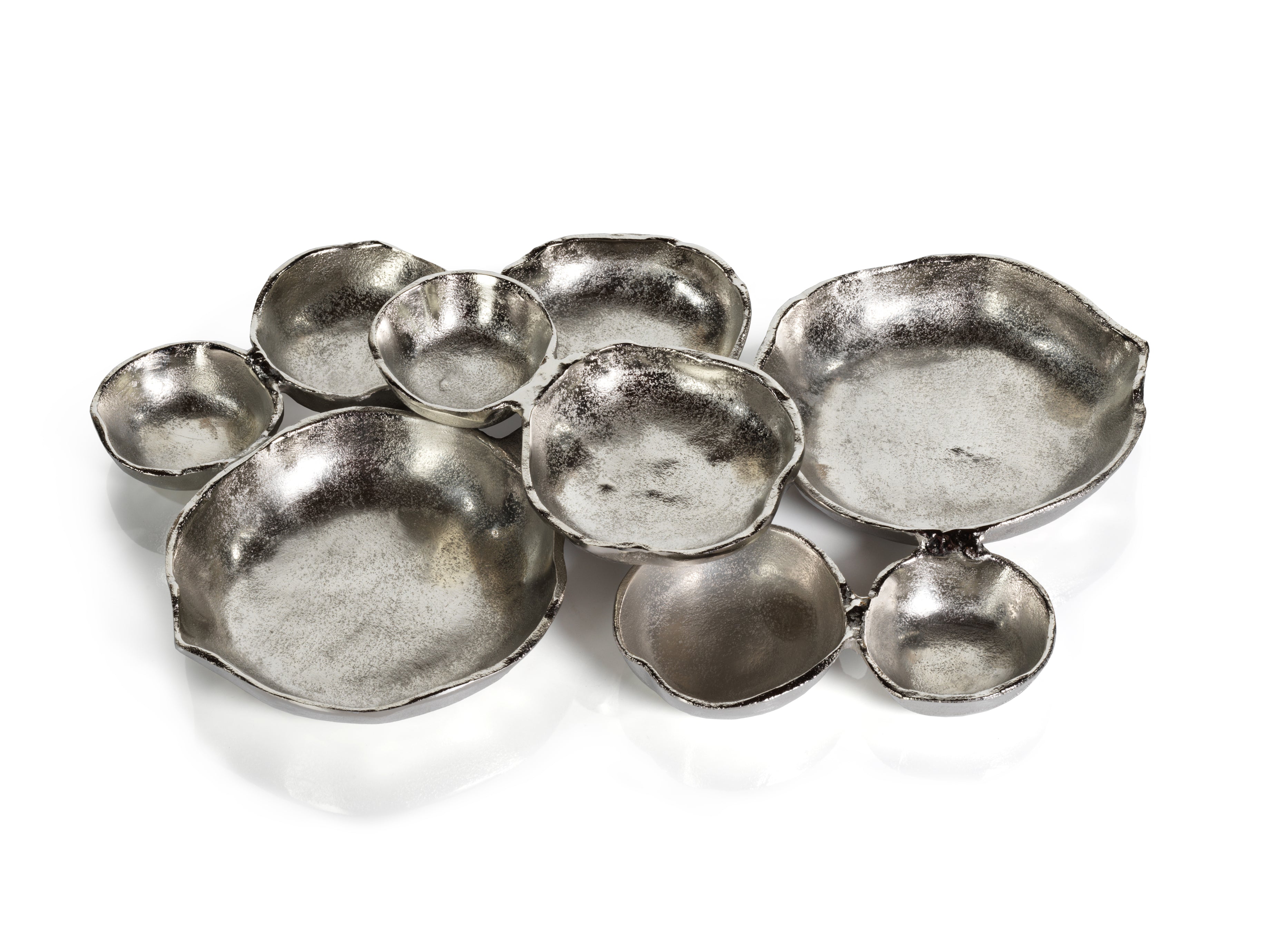 Cluster of Nine Serving Bowls - Nickel - CARLYLE AVENUE