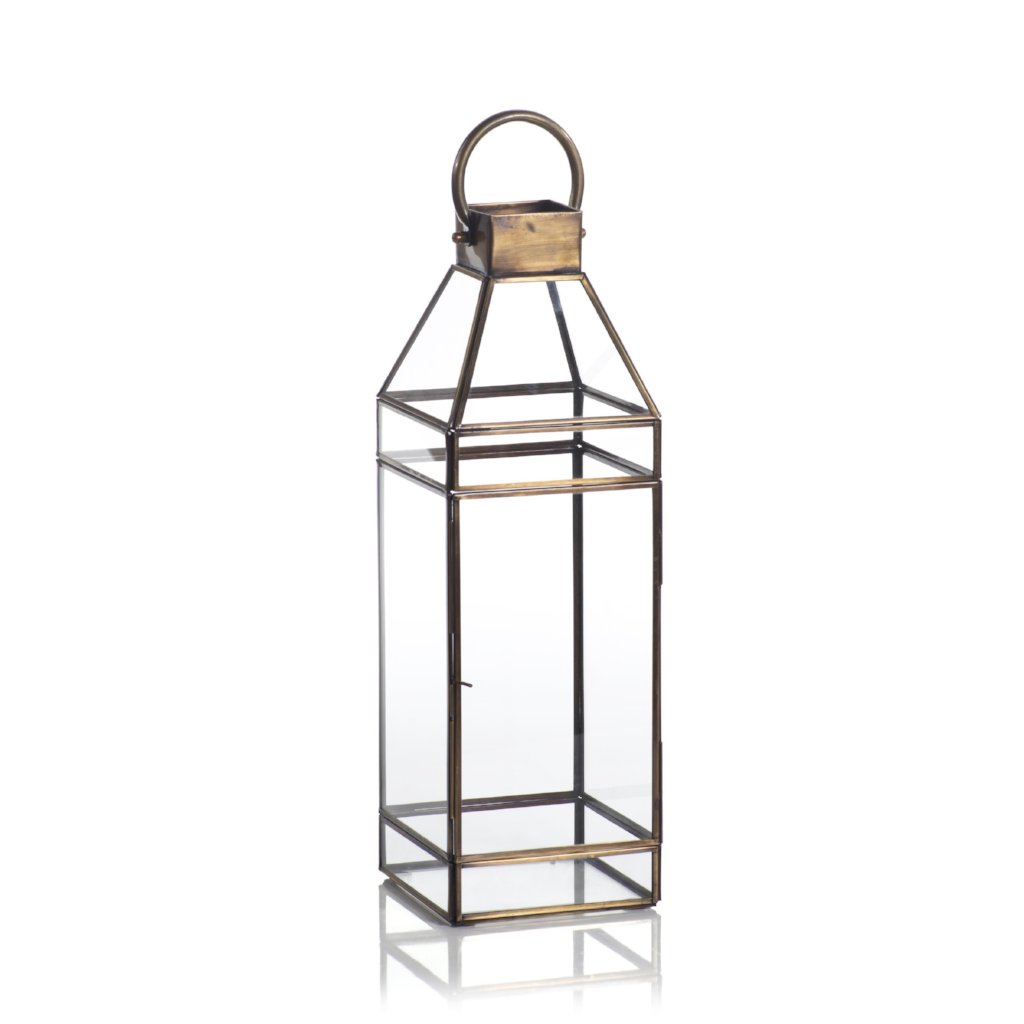 Medici Antique Brass Lantern - Candle Holders by Carlyle Avenue