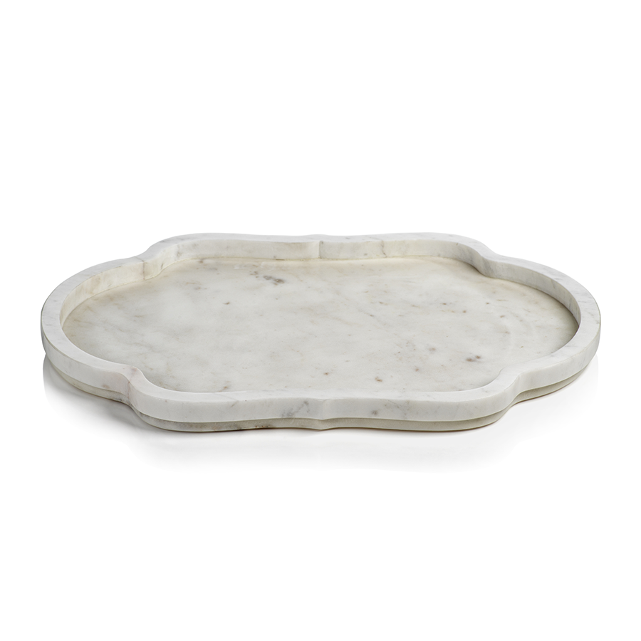 Pietre White Marble Tray - Trays by Carlyle Avenue