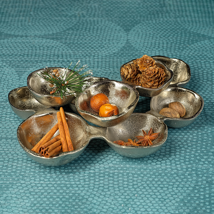 Small Cluster of Nine Serving Bowls - Nickel