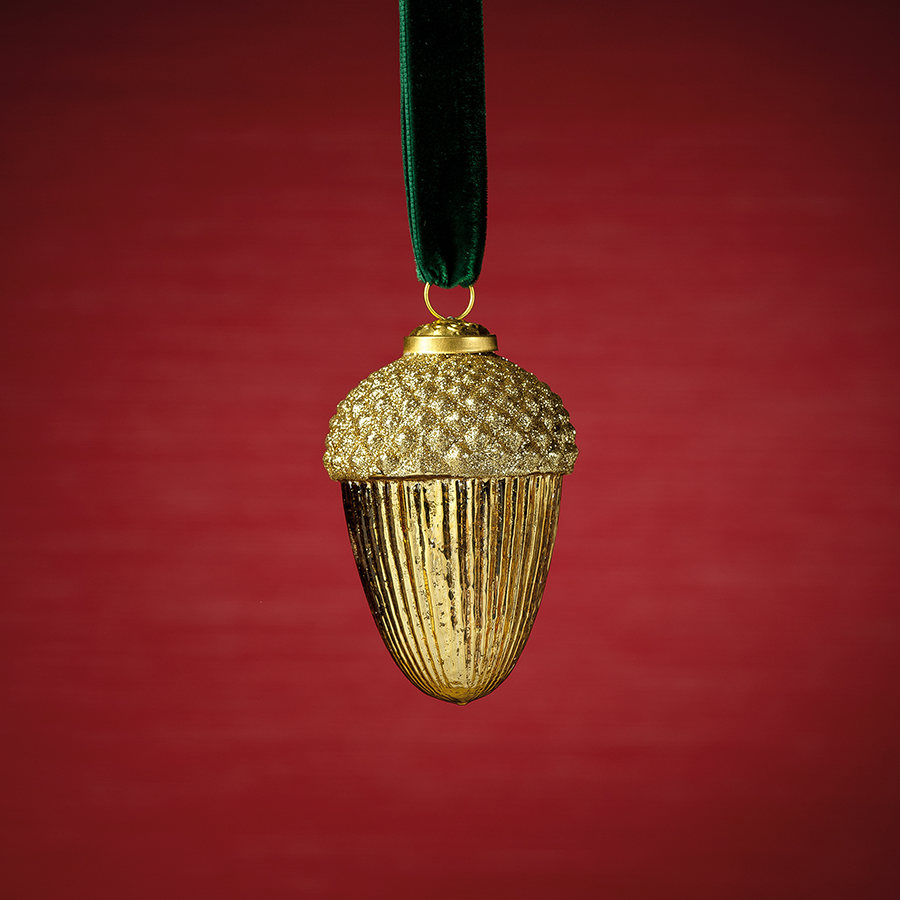Acorn Ornament - Gold - Set of 4