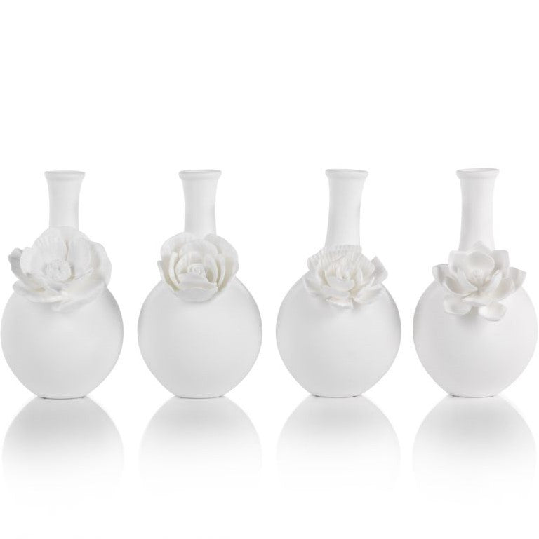 Cameo Long Neck Porcelain Bud Vases - Set of 4 - CARLYLE AVENUE