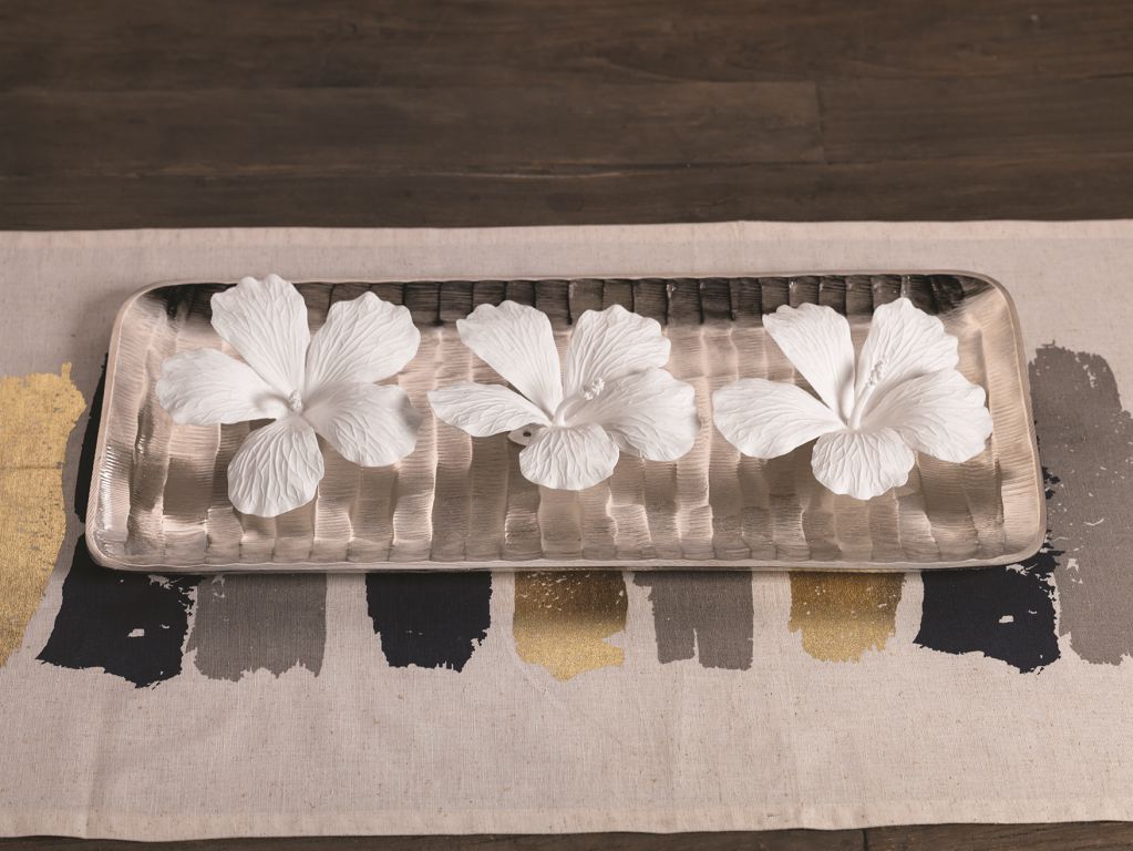 White Bone China Hibiscus Flower Wall & Table Décor - Decorative Accessories by Carlyle Avenue
