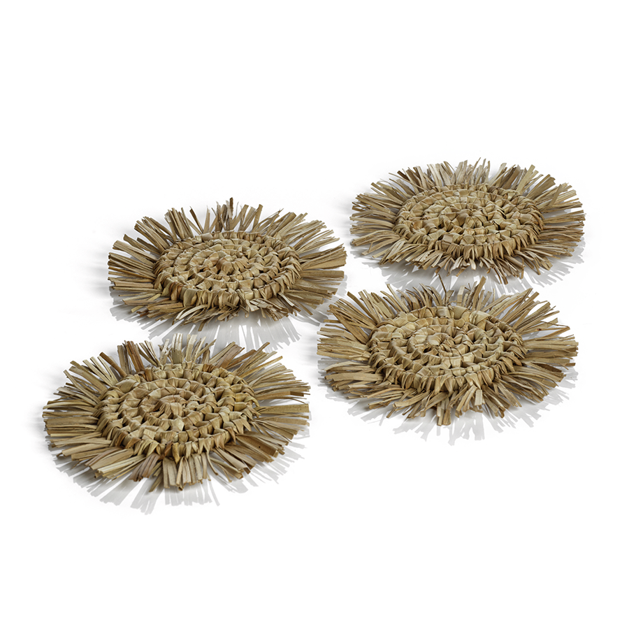 Tropical Pandan Fringed Coasters - Set of 4 - Coasters by Carlyle Avenue