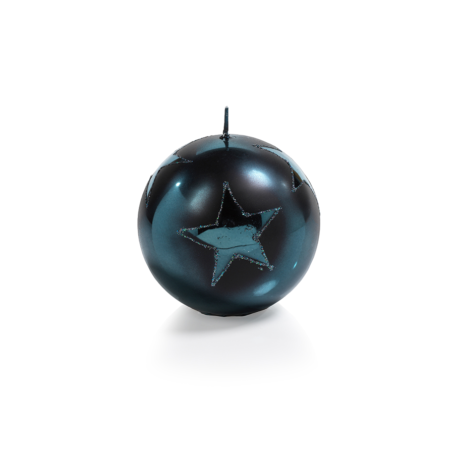 Christmas Design Metallic Candles - Orion Blue