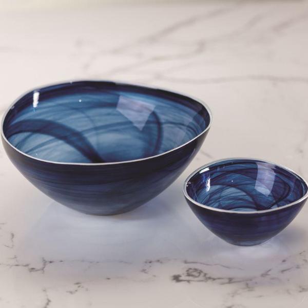 Monte Carlo Alabaster Glass Bowl - Indigo - CARLYLE AVENUE