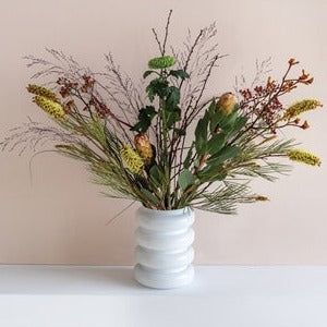 Recycled Glass Flower Vase - White