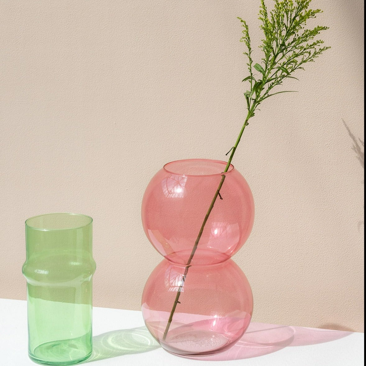 Recycled Glass Bulb Vase - Pink