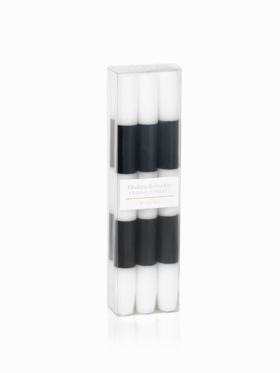 Modern & Festive Black Formal Taper Candles - Box of 6 - Candles by Carlyle Avenue