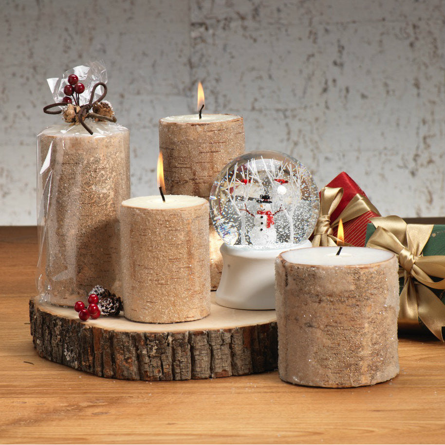 North Star Frosted Bead Birchwood Candle - Set of 3 - CARLYLE AVENUE
