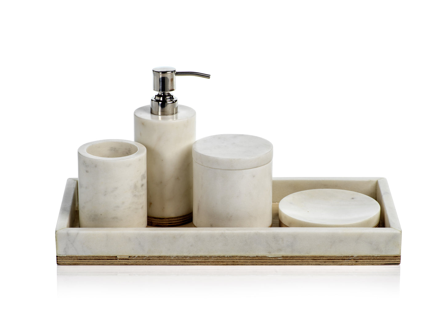 Singita Marble & Balsa Wood Vanity Set - Decorative Accessories by Carlyle Avenue