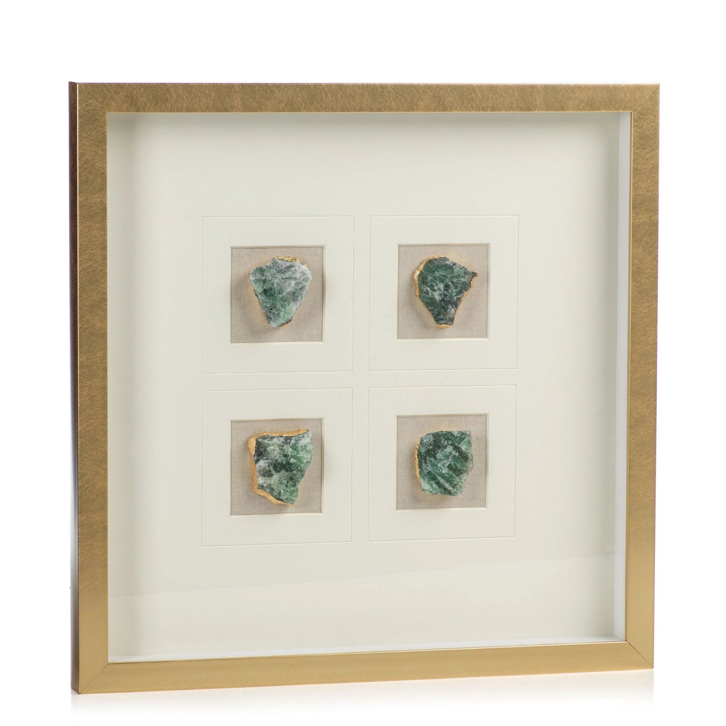 Gold Framed Emerald Crystals - Decorative Accessories by Carlyle Avenue