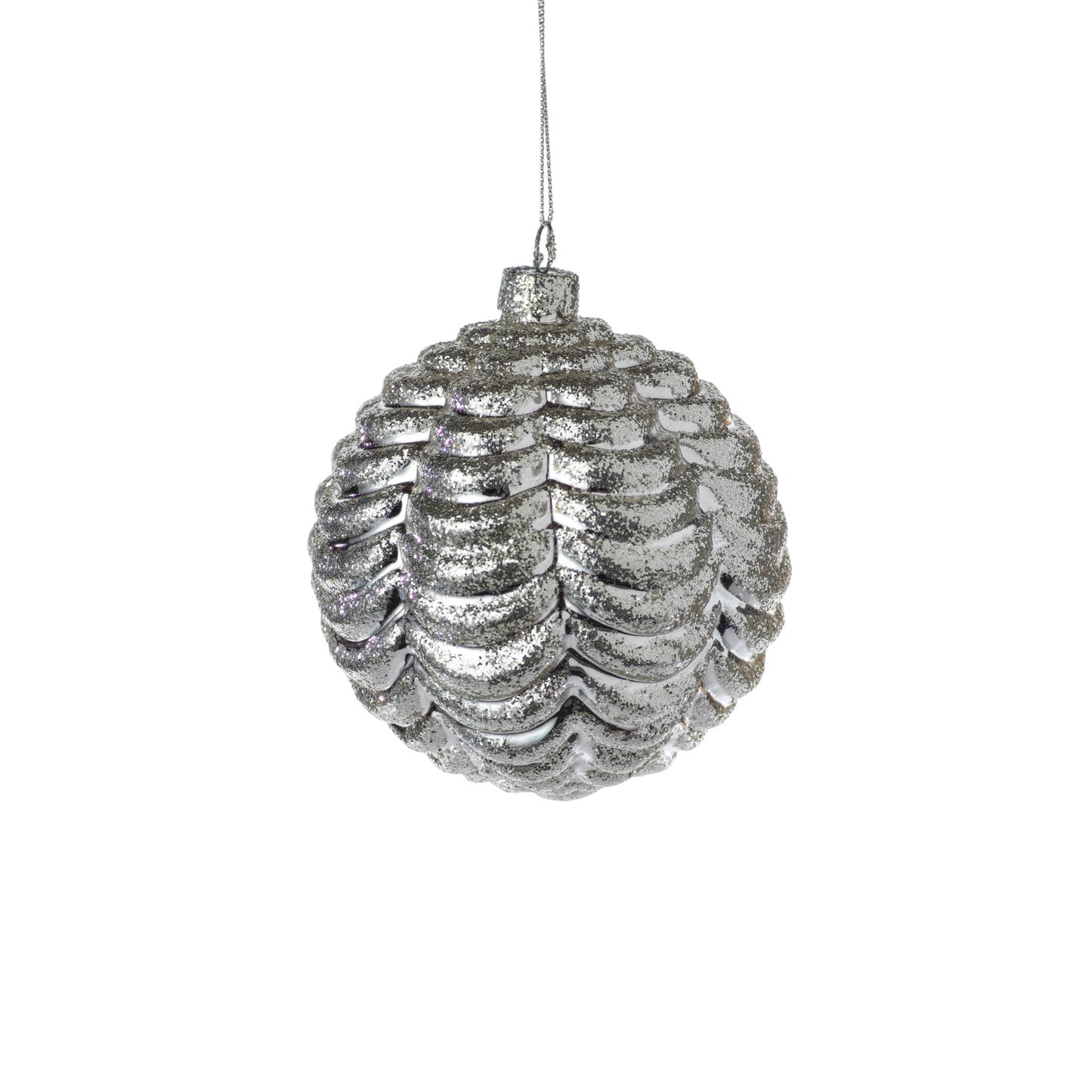 Silver Ripple Ball Ornament - Ornaments by Carlyle Avenue