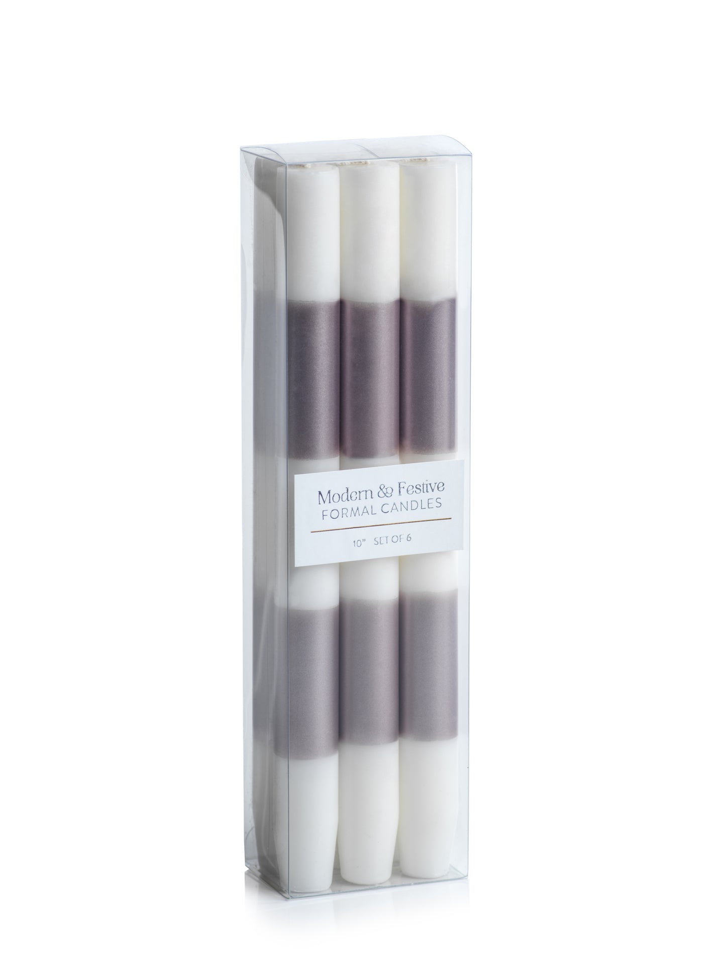 Modern & Festive Metallic Formal Taper Candles - Box of 6 - Candles by Carlyle Avenue