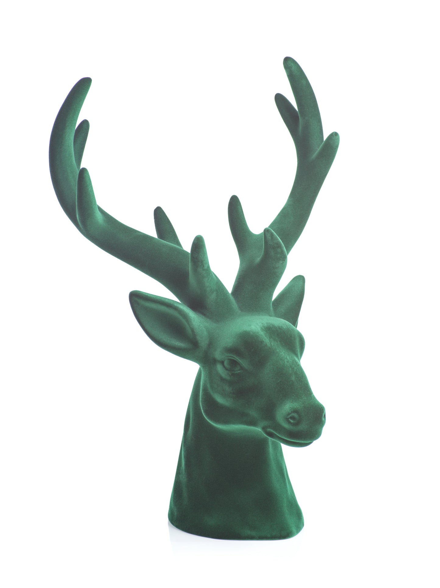 Flocked Green Stag Head - Christmas Decor by Carlyle Avenue