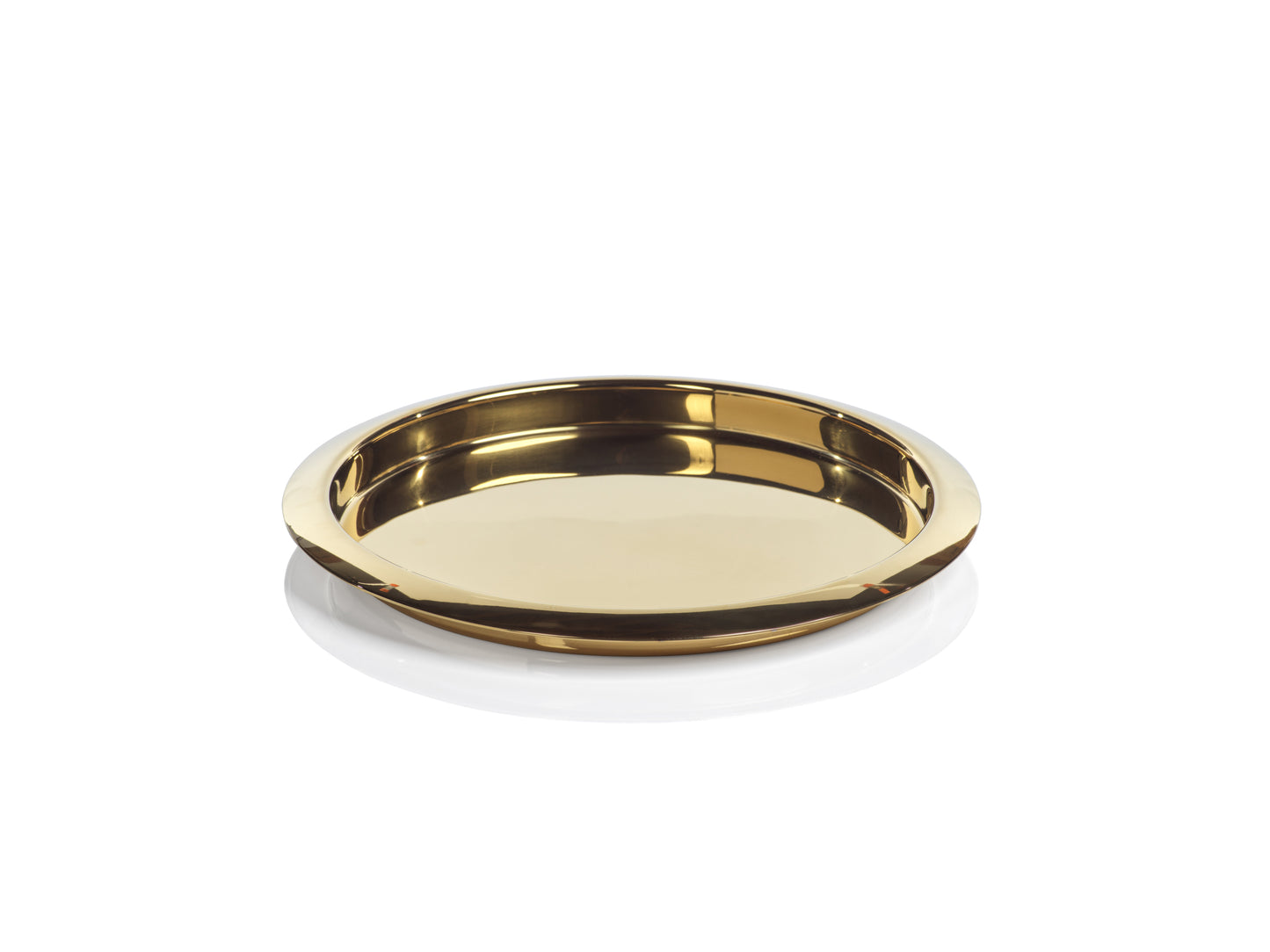 Stainless Steel Gold Round Serving Tray - Tray by Carlyle Avenue