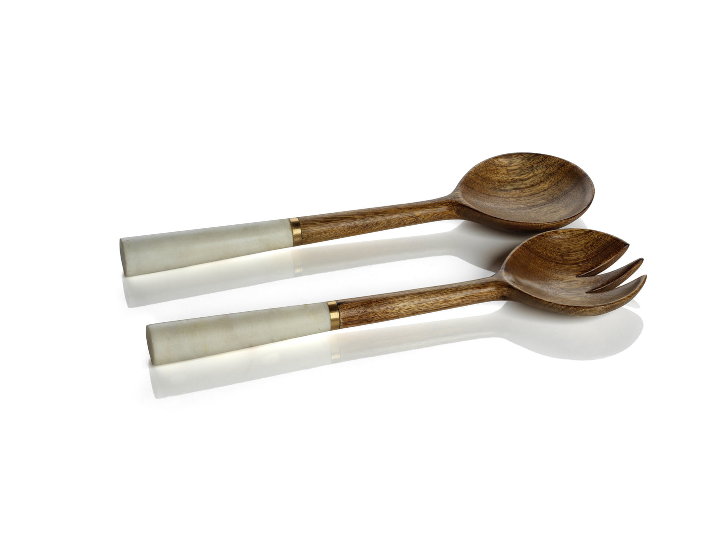 Heritage Mango Wood and Marble Salad Server Set - Tableware by Carlyle Avenue