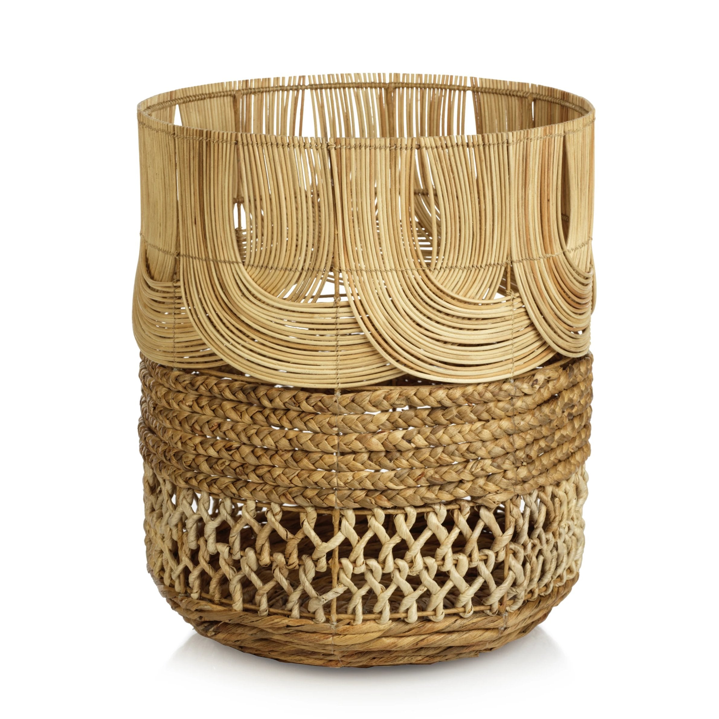 Rattan & Water Hyacinth Basket - CARLYLE AVENUE
