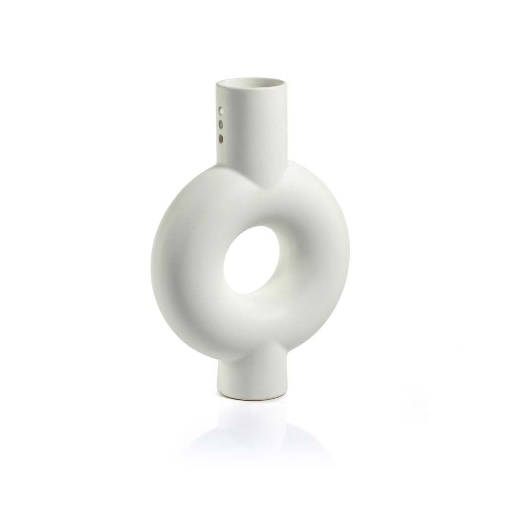Stockholm White Stoneware Vase - Vases by Carlyle Avenue
