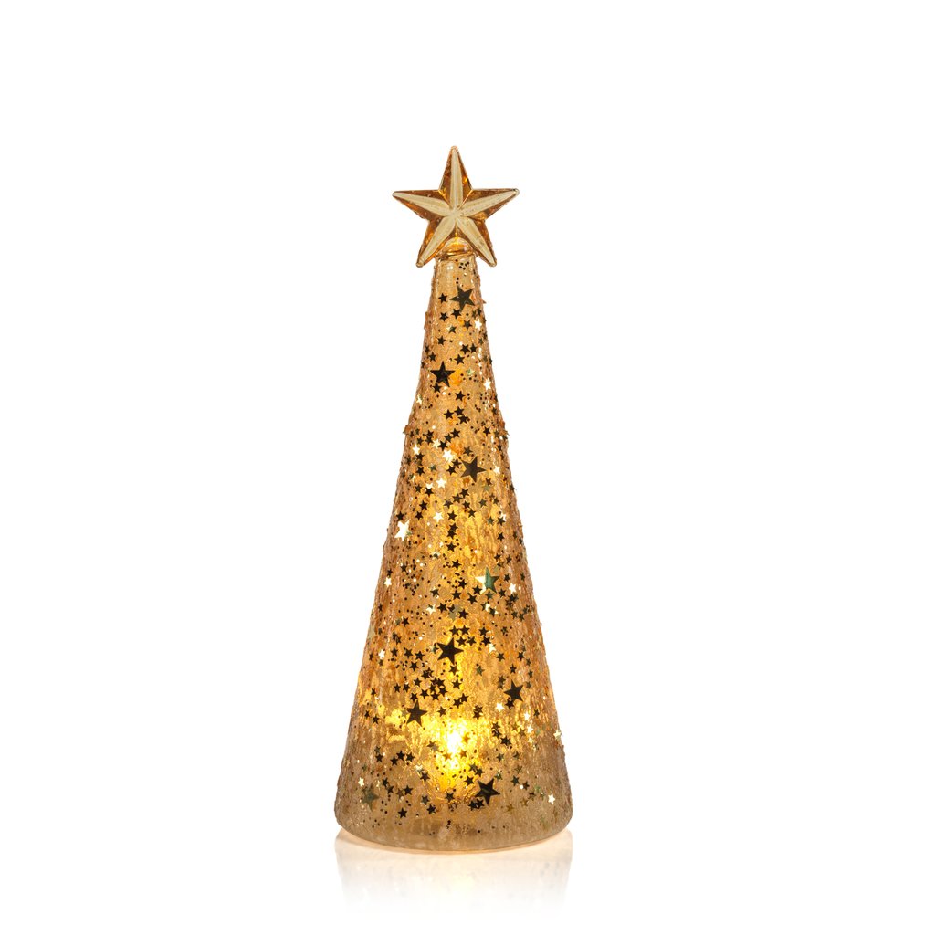 Large Twinkle LED Deco Gold Tree - Seasonal & Holiday Decorations by Carlyle Avenue
