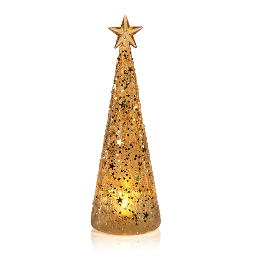 Large Twinkle LED Deco Gold Tree - Seasonal & Holiday Decorations by Carlyle Avenue