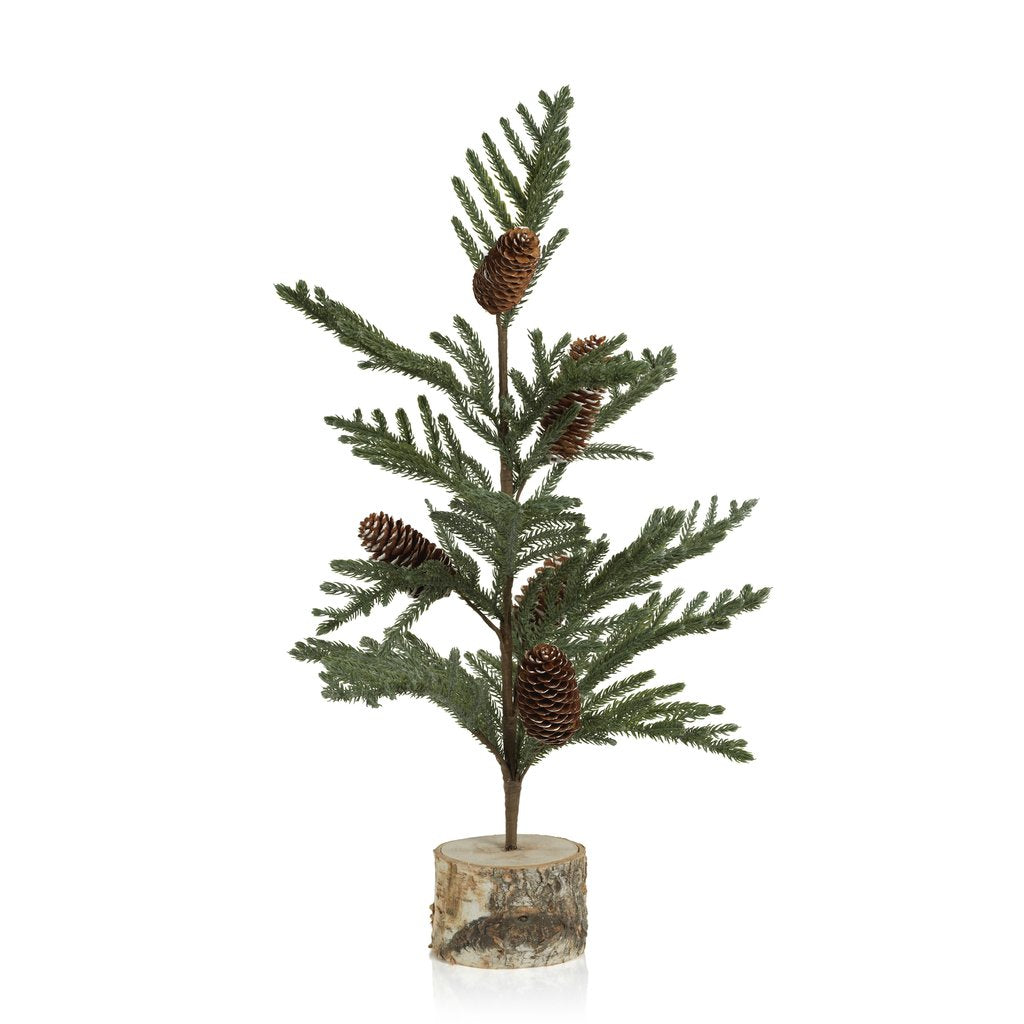 Spruce Tree with Small Pine Cones on Birch Base - Seasonal & Holiday Decorations by Carlyle Avenue