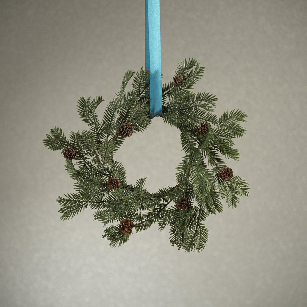 Frosted Spruce Wreath w/Pinecones