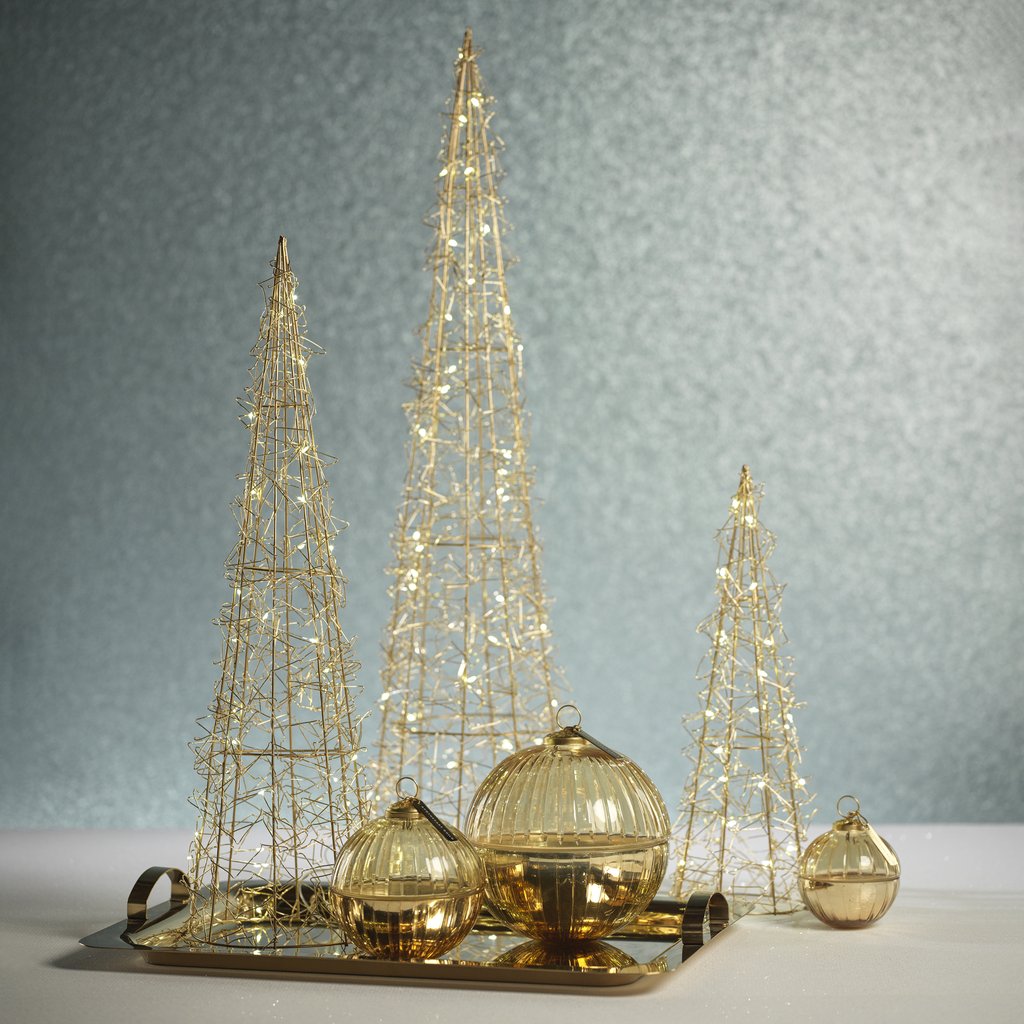 Gold Holiday Wire LED Tree