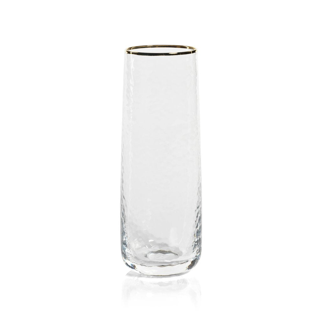 Negroni Hammered Stemless Flute - Set of 4 - Glassware by Carlyle Avenue