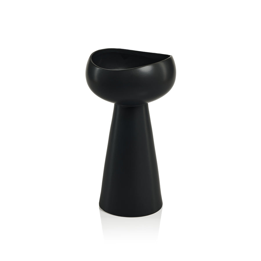 Laguna Ceramic Dual Taper/Pillar Holder - Black - Candle Holders by Carlyle Avenue