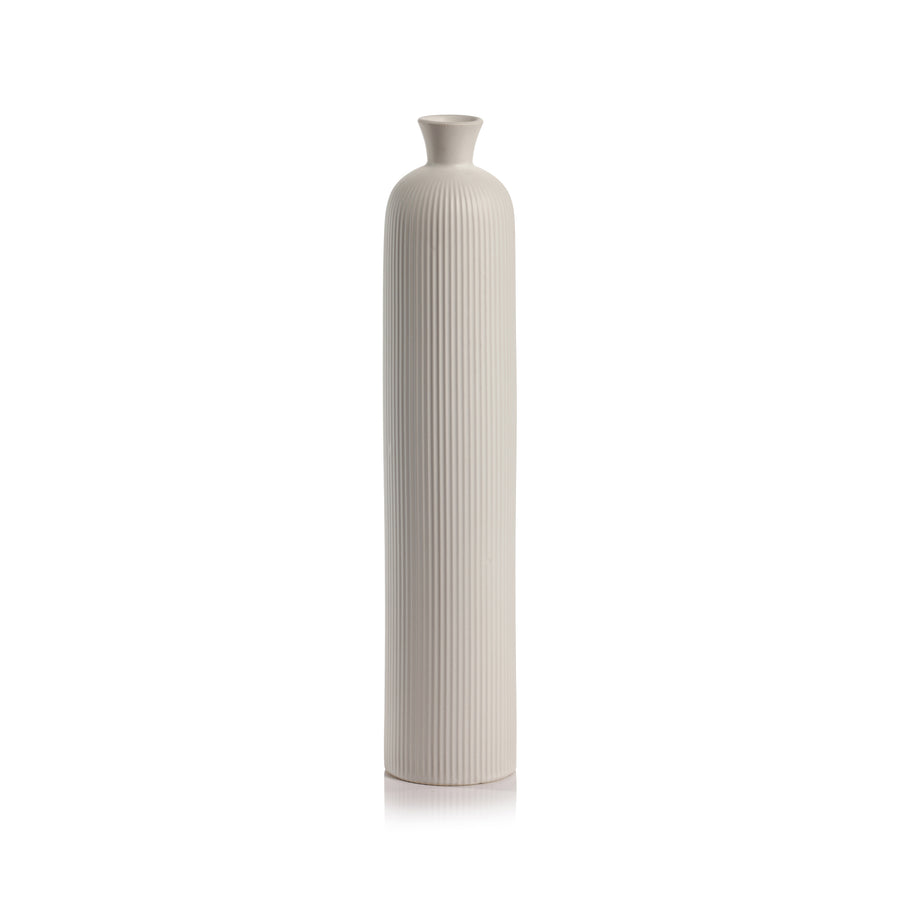 White Tall Ceramic Vase - Vases by Carlyle Avenue