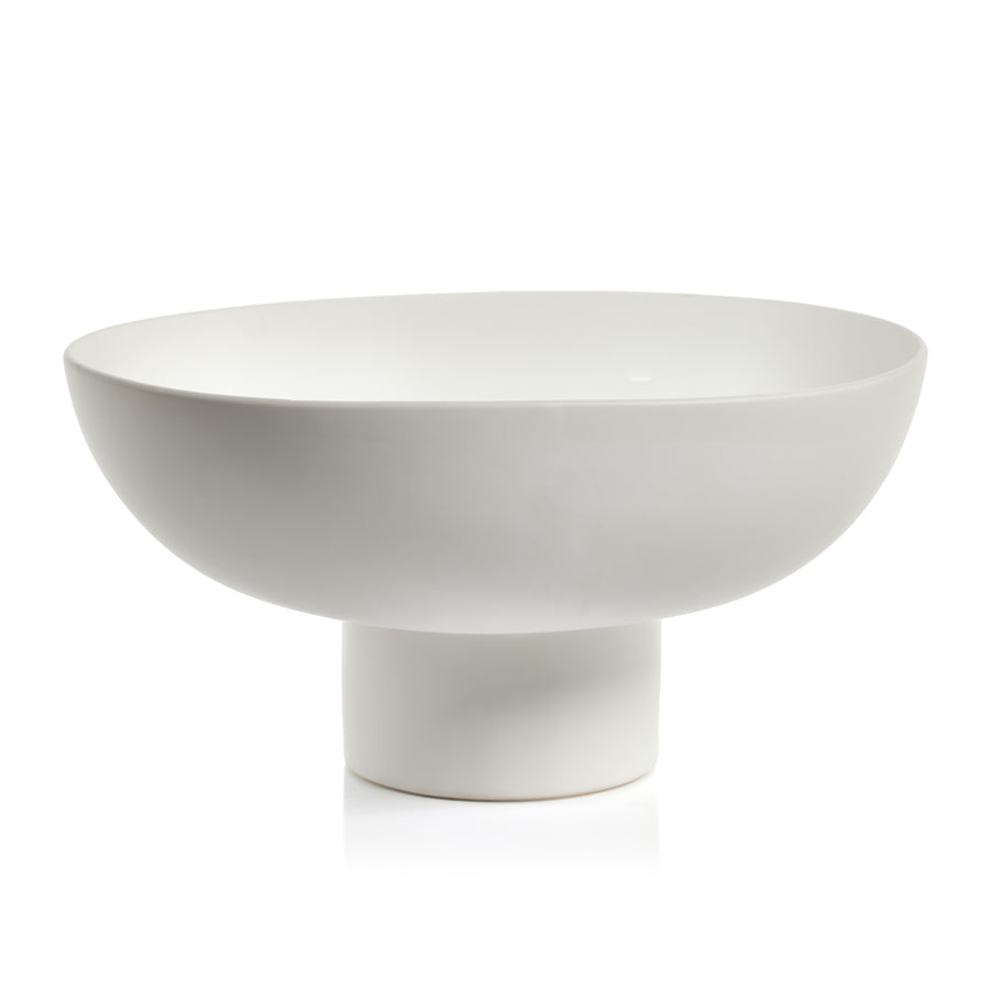Côte d'Ivoire White Ceramic Footed Bowl - Decorative Bowls by Carlyle Avenue