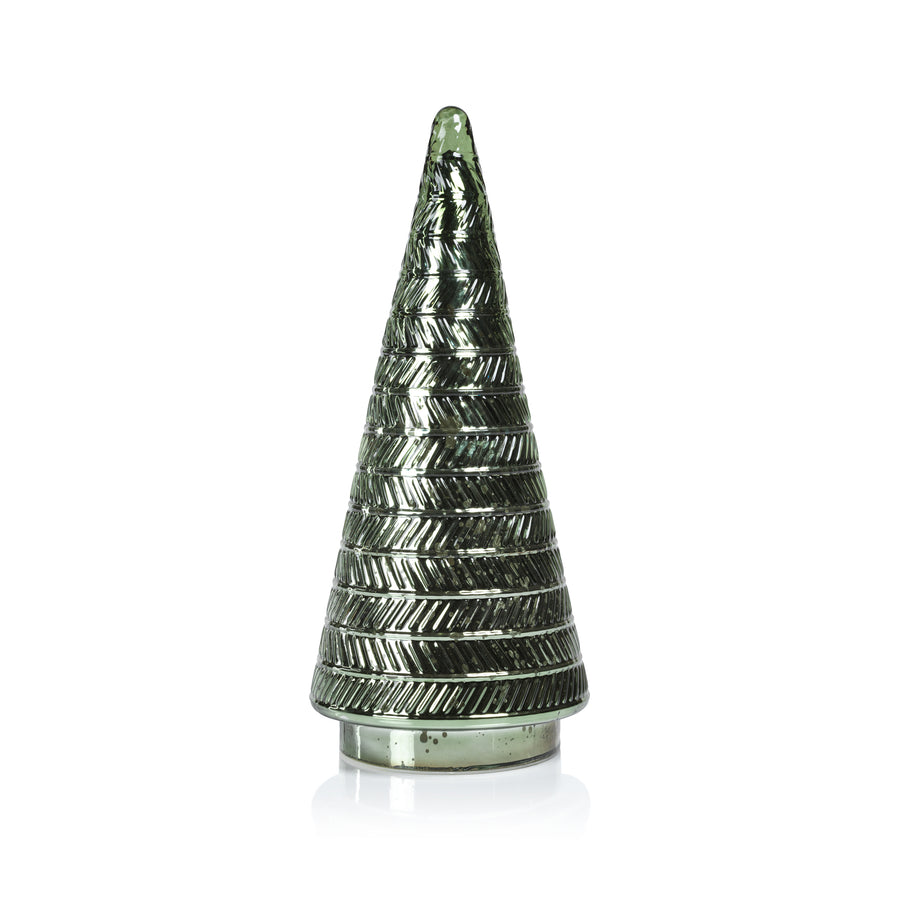 Siberian Antique Glass LED Tree - Green - Seasonal & Holiday Decorations by Carlyle Avenue