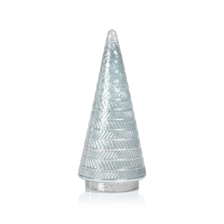Siberian Antique Glass LED Tree - White Silver - Seasonal & Holiday Decorations by Carlyle Avenue