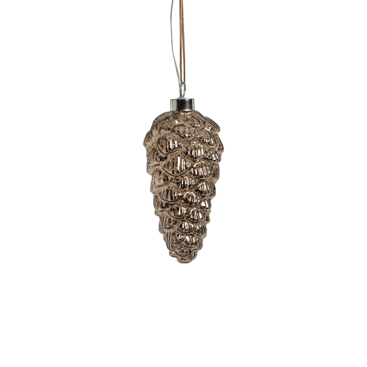 LED Decorative Glass Pine Cone - Antique Dark Gold