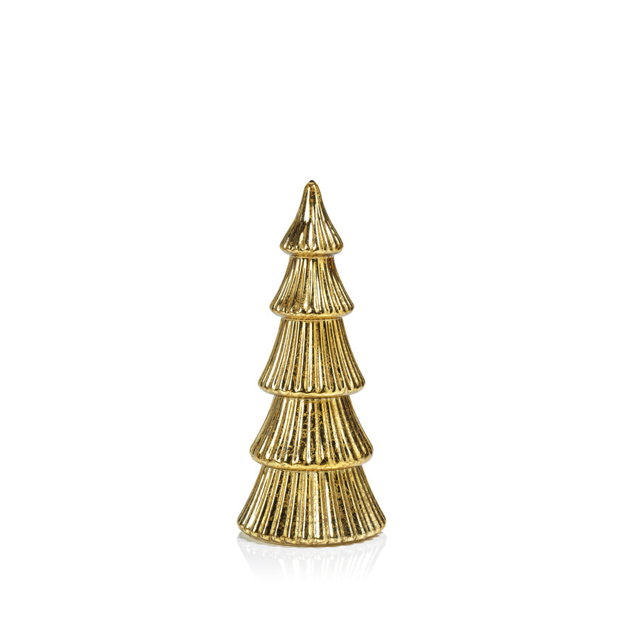 LED Ribbed Antique Tree - Gold - Seasonal & Holiday Decorations by Carlyle Avenue