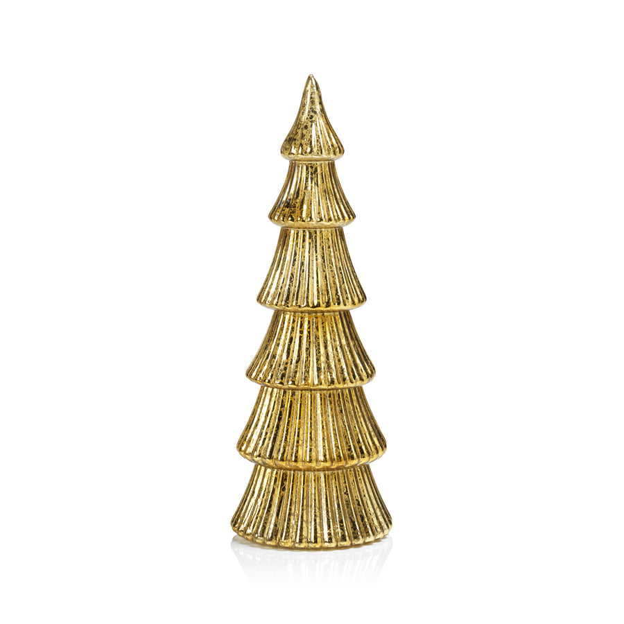 LED Ribbed Antique Tree - Gold - Seasonal & Holiday Decorations by Carlyle Avenue