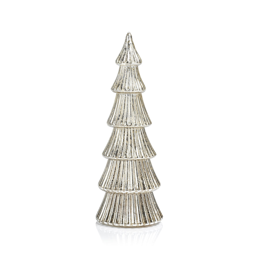 LED Ribbed Antique Tree - Silver - Christmas Decor by Carlyle Avenue