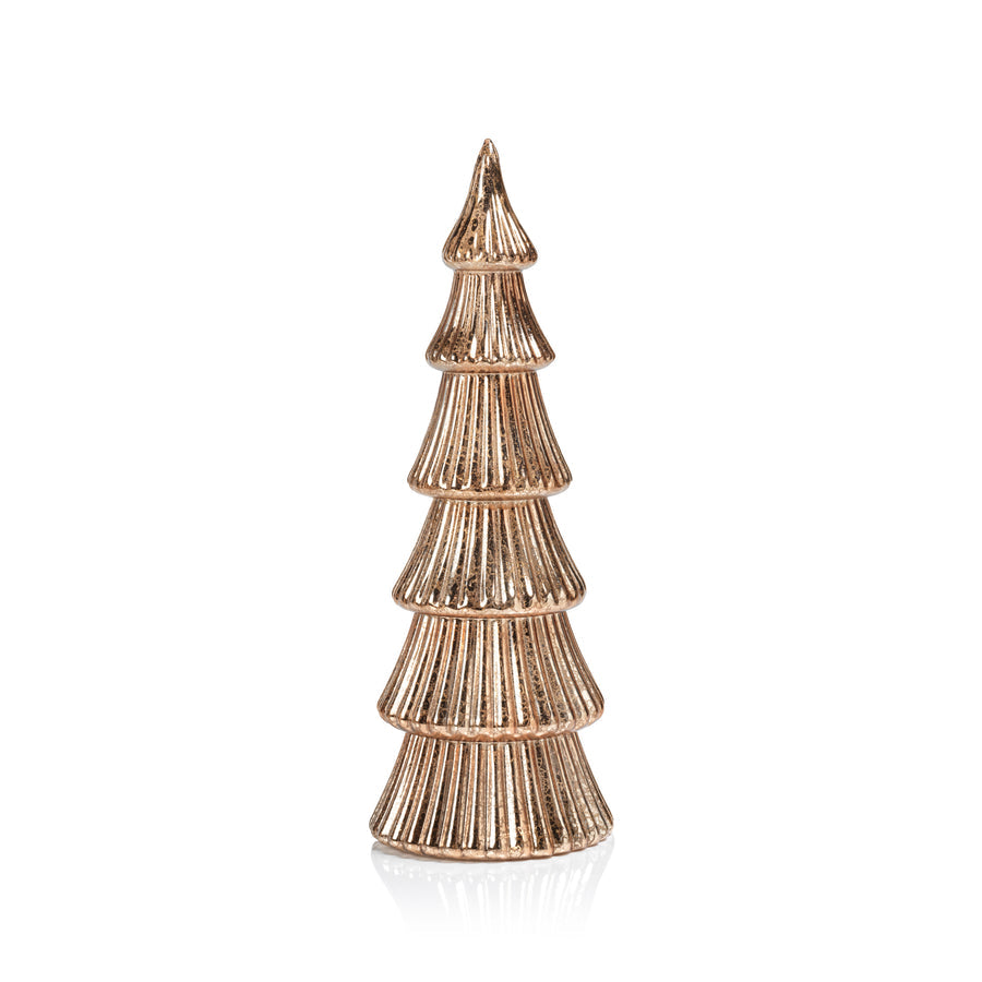 LED Ribbed Antique Tree - Rose Gold - Christmas Decor by Carlyle Avenue