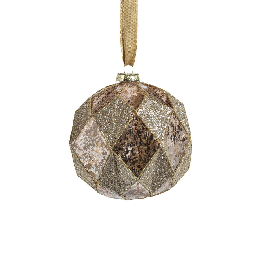 Gold Blush Harlequin Glass Ornament - Ornaments by Carlyle Avenue