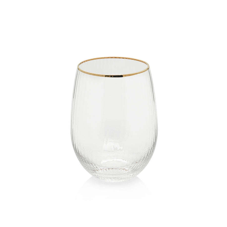 Optic Drinkware Collection w/Gold Rim - Glassware by Carlyle Avenue