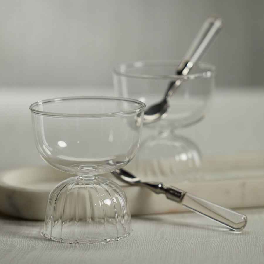 Liso Glass Compote Bowl - Set of 4