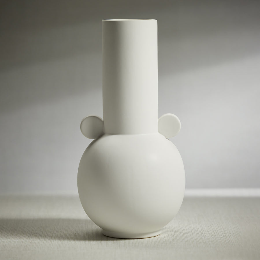 Baden Matte White Ceramic Vase