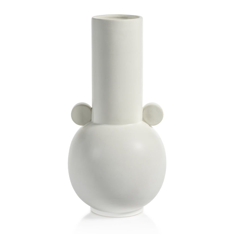 Baden Matte White Ceramic Vase