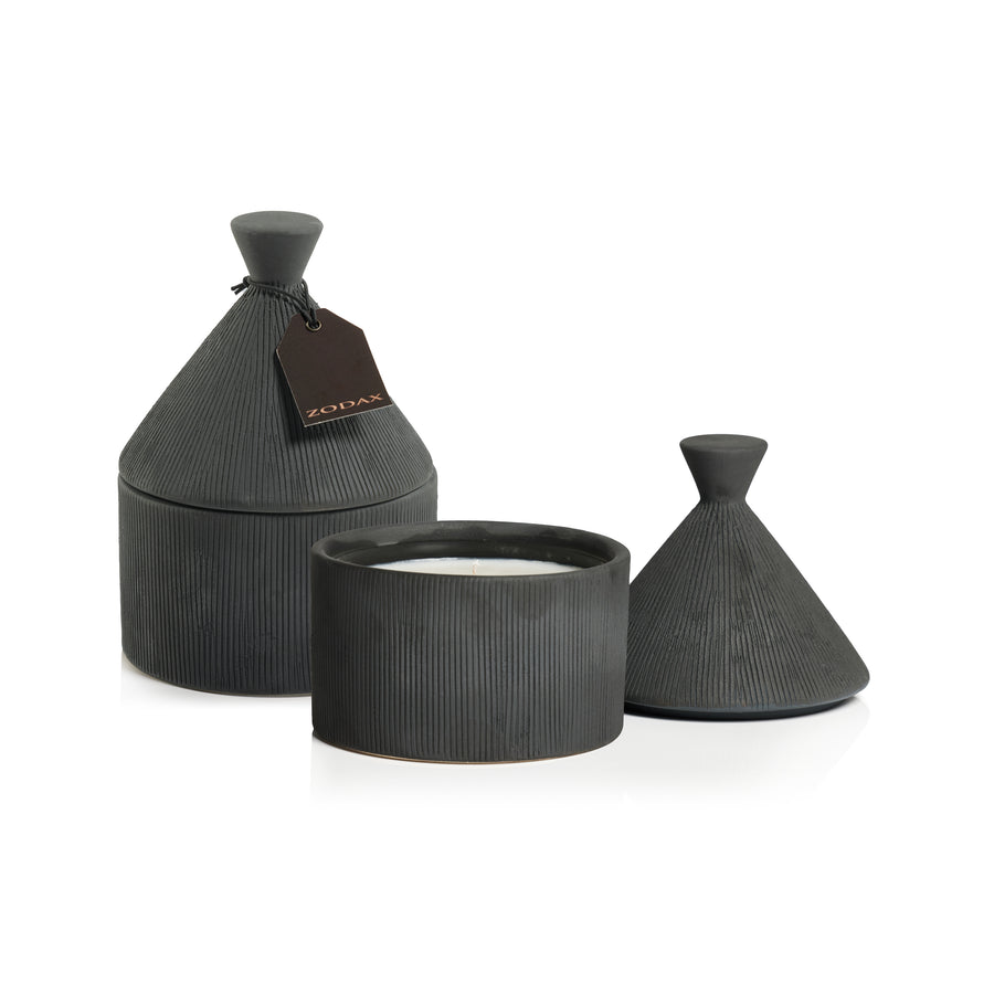 Stoneware Candle Jar w/Lid