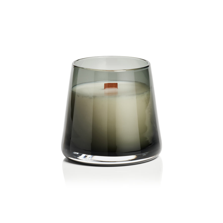 Smoke Glass Candle Jar w/Wood Wick - Candles by Carlyle Avenue