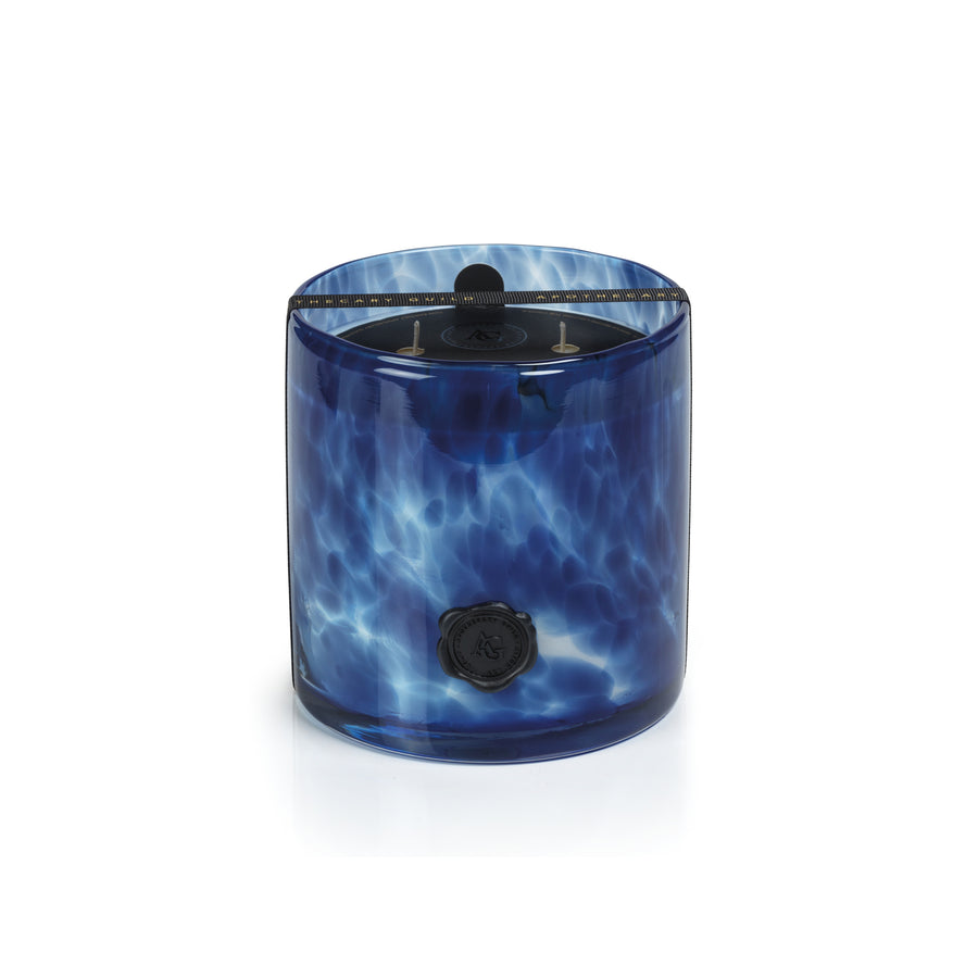AG Opal Glass Candle - Clear & Dark Blue - Candles by Carlyle Avenue