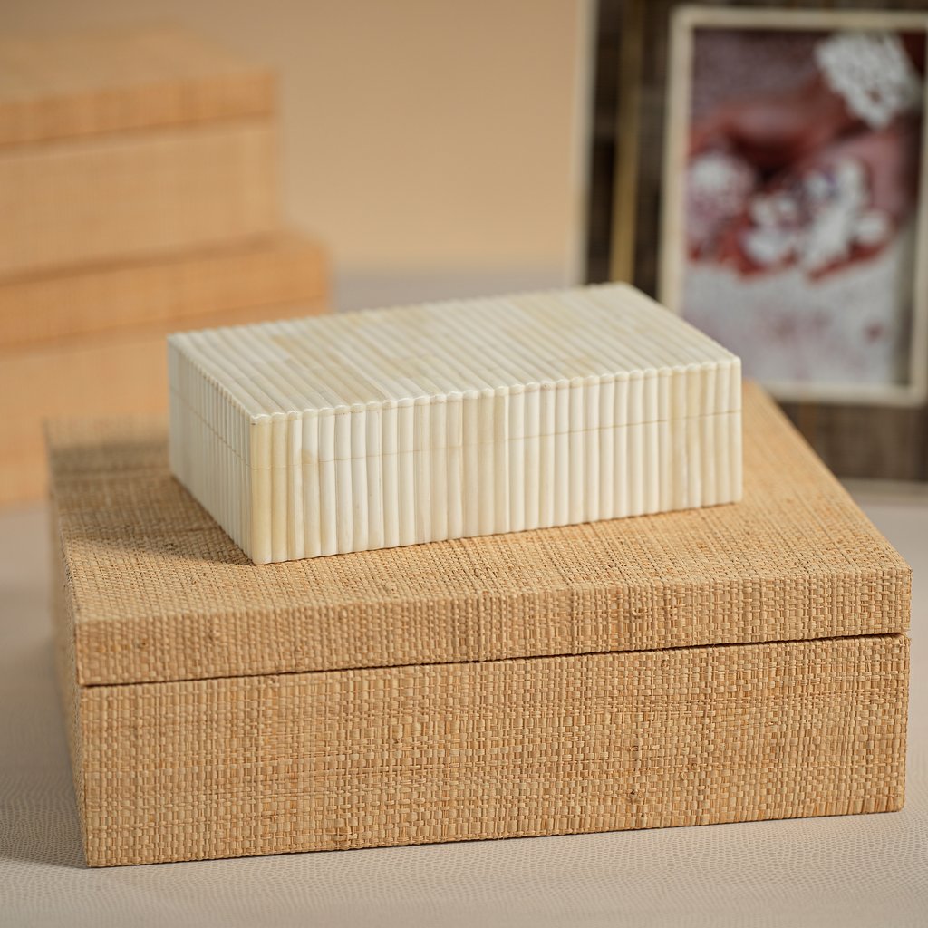 St. Ives Ribbed Bone Inlaid Box - Natural - Decorative Accessories by Carlyle Avenue