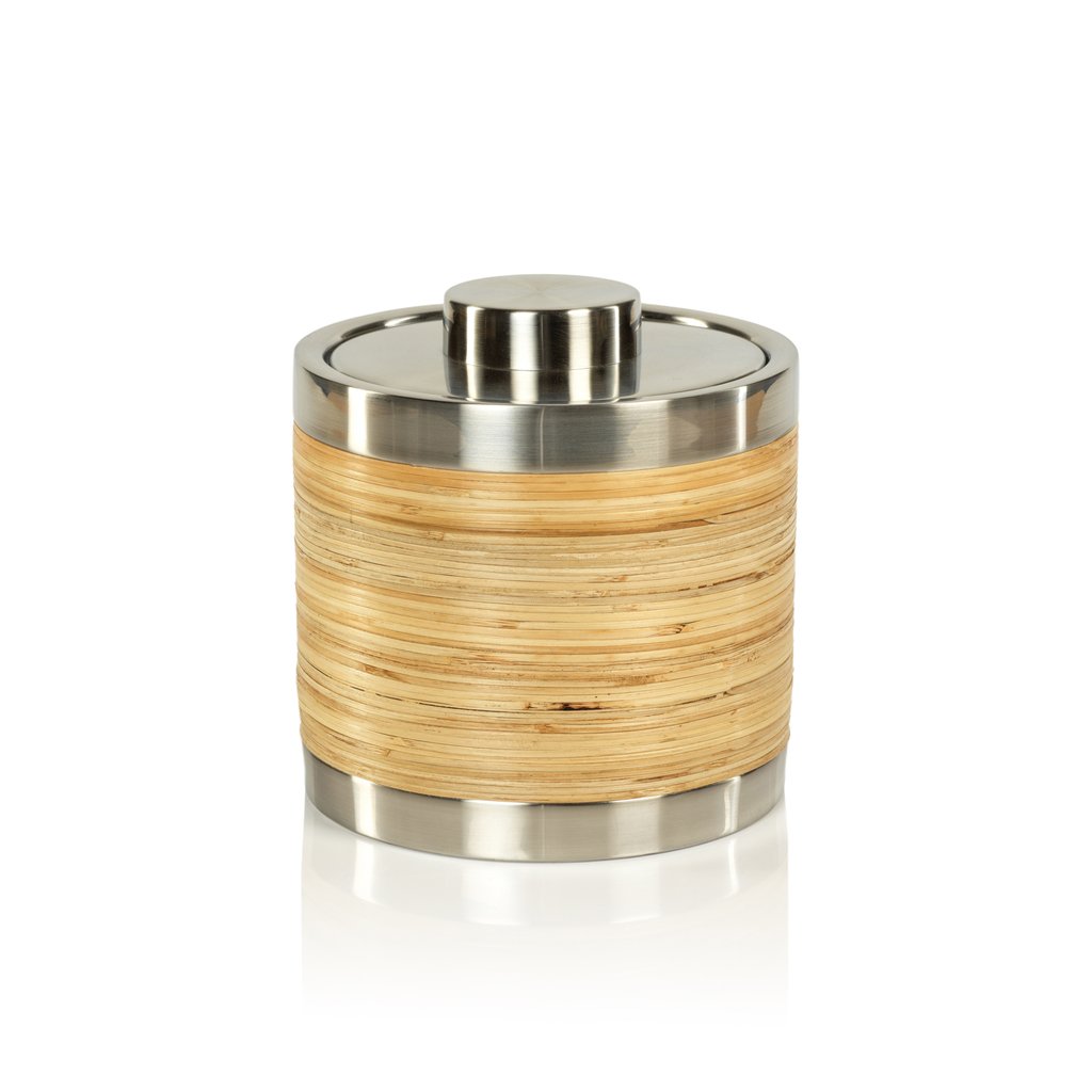 Rattan and Steel Ice Bucket - Barware by Carlyle Avenue