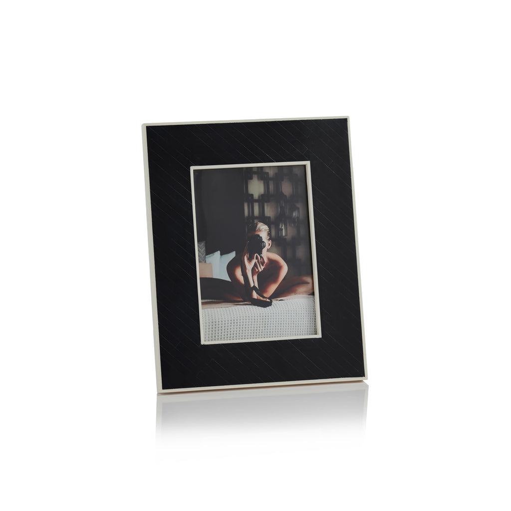 Black Bone Photo Frame w/White Border - Picture Frames by Carlyle Avenue